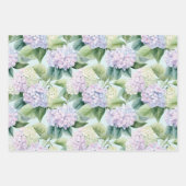 Hydrangea Blossoms Lilac Blauer Creme Blumenmuster Geschenkpapier Set (Vorderseite 2)