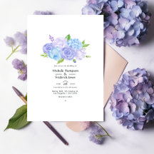 Hydrangea Blue and Light Lavender Wedding