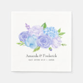 Hydrangea Blue and Light Lavender Wedding Serviette (Vorderseite)