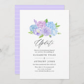 Hydrangea Blue and Light Lavender Wedding Update Einladung (Vorne/Hinten)