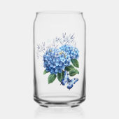 Hydrangea Blue Blume und Butterfly Dosenglas (Vorderseite)