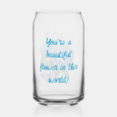 Hydrangea Blue Blume und Butterfly Dosenglas (Rückseite)