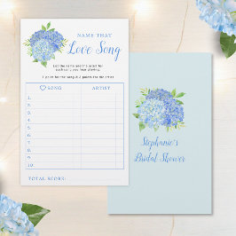 Hydrangea Blue Floral Brautparty Liebe Song Game