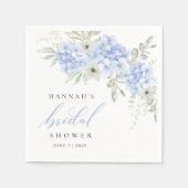 Hydrangea Blue Floral Brautparty Paper Napkin Serviette (Vorderseite)