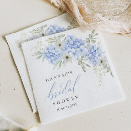 Hydrangea Blue Floral Brautparty Paper Napkin Serviette
