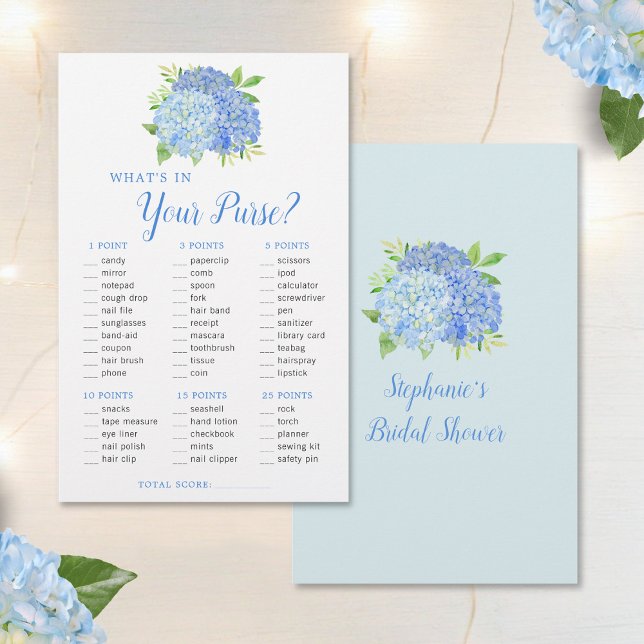 Hydrangea Blue Floral Pursuit Brautparty Game (Von Creator hochgeladen)