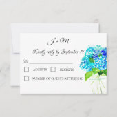 Hydrangea Blue Floral Rustische Blume Moderne UAWG RSVP Karte (Vorderseite)