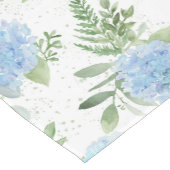 Hydrangea Blue Floral Watercolor Table Runner Kurzer Tischläufer (Ecke)