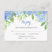 Hydrangea Blue Floral Wedding Meel UAWG Begleitkarte (Vorderseite)