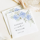 Hydrangea Blue Floral Wedding Paper Napkin Serviette
