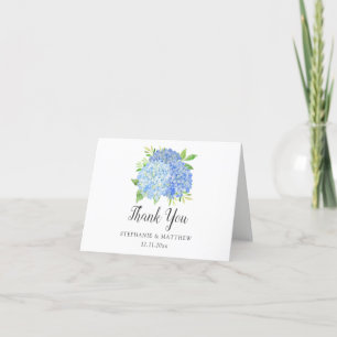 Hydrangea Blue Floral Wedding Vielen Dank Dankeskarte