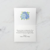 Hydrangea Blue Floral Wedding Vielen Dank Dankeskarte (Innenseite)
