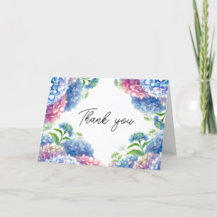 Hydrangea Blue Floral Wedding Vielen Dank Dankeskarte