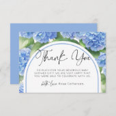 Hydrangea Blue Flowers Babydusche Dankeskarte (Vorne/Hinten)