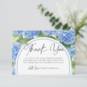 Hydrangea Blue Flowers Babydusche Dankeskarte