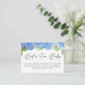 Hydrangea Blue Flowers Bücher für Babydusche Begleitkarte (Stehend Vorderseite)