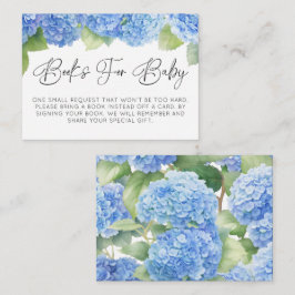 Hydrangea Blue Flowers Bücher für Babydusche Begleitkarte