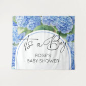 Hydrangea Blue Flowers Es ist ein Junge Wandteppich (Vorderseite (Horizontal))