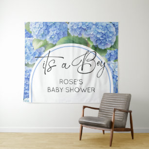 Hydrangea Blue Flowers Es ist ein Junge Wandteppich
