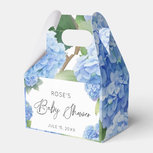 Hydrangea Blue Flowers Es ist eine Baby-Dusche Geschenkschachtel (Vorderseite)