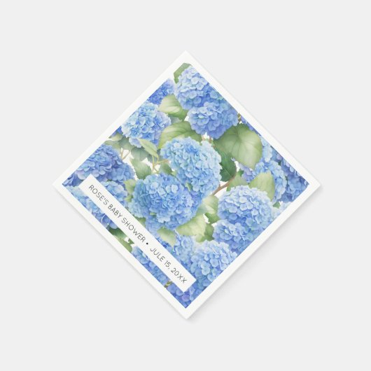 Hydrangea Blue Flowers Es ist eine Baby-Dusche Serviette (Ecke)
