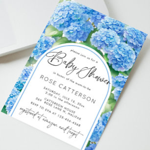 Hydrangea Blue Flowers Kinderdusche Einladung