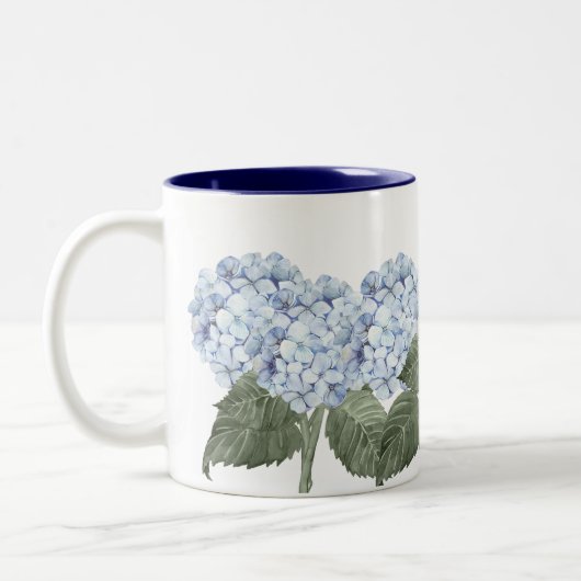 Hydrangea Blue Flowers Kontrast Tasse (Links)