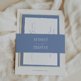 HYDRANGEA Blue Minimalist  Einladungsbanderole