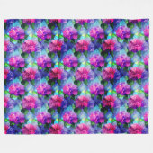 Hydrangea Blue Pink Floral Fleece Blanken (Vorderseite (Horizontal))