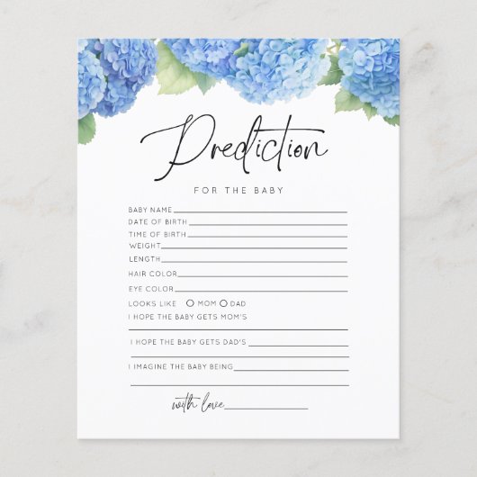 Hydrangea Blue Prection for Baby Showgames (Vorderseite)