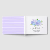 Hydrangea Blue und Light Lavender Wedding Guest Bo Gästebuch (Voll)