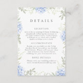 Hydrangea Blue Wedding Details Enclosure Card Begleitkarte (Vorderseite)