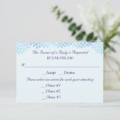 Hydrangea Blue Wedding Response UAWG 3 Entrees RSVP Karte (Stehend Vorderseite)