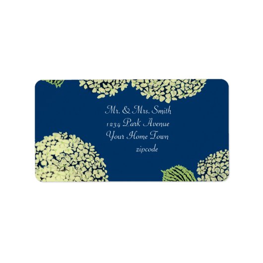 Hydrangea Blueberry Label Adressaufkleber (Vorne)
