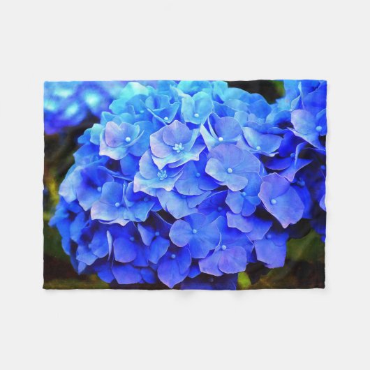 Hydrangea-Blues Fleecedecke (Vorderseite (Horizontal))