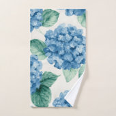 Hydrangea Blues Floral Watercolor Botanical Blooms Badhandtuch Set (Handtuch)