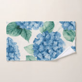 Hydrangea Blues Floral Watercolor Botanical Blooms Badhandtuch Set (Handtuch)