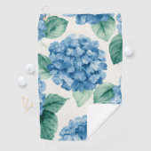 Hydrangea Blues Floral Watercolor Botanical Blooms Golfhandtuch (Insitu)