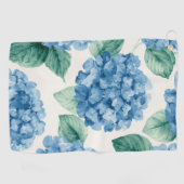 Hydrangea Blues Floral Watercolor Botanical Blooms Golfhandtuch (Horizontal)