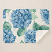 Hydrangea Blues Floral Watercolor Botanical Blooms Sherpadecke (Vorderseite (Horizontal))