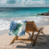 Hydrangea Blues Floral Watercolor Botanical Blooms Strandtuch