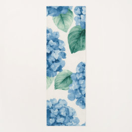 Hydrangea Blues Floral Watercolor Botanical Blooms Yogamatte