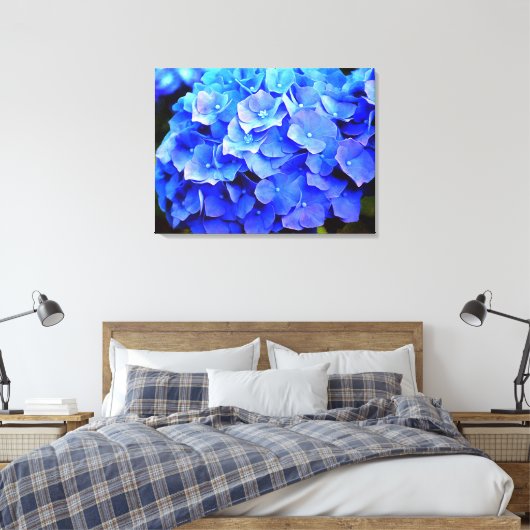 Hydrangea-Blues Leinwanddruck (Insitu (Schlafzimmer))