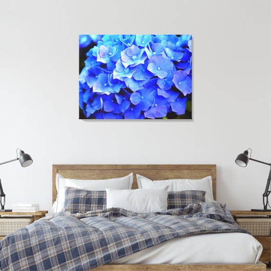 Hydrangea-Blues Leinwanddruck (Insitu (Schlafzimmer))