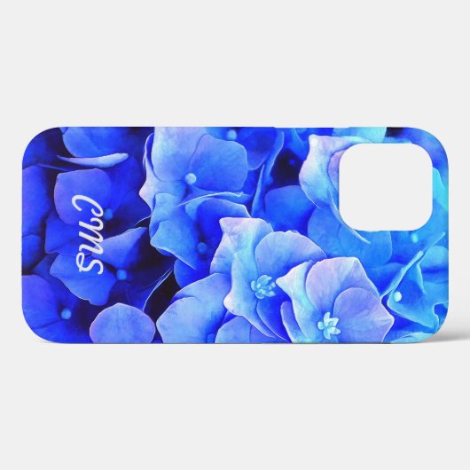 Hydrangea Blues Personalisiert Case-Mate iPhone Hülle (Rückseite (Horizontal))