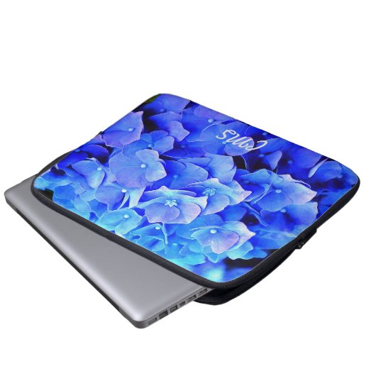 Hydrangea Blues Personalisiert Laptopschutzhülle (Vorne Knopf)