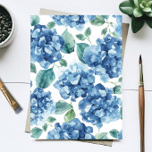 Hydrangea Blues | Watercolor Blooms Blumenkarte