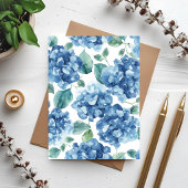 Hydrangea Blues | Watercolor Blooms Blumenkarte