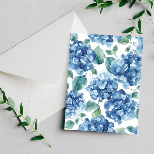 Hydrangea Blues | Watercolor Blooms Blumenkarte