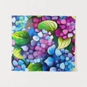 Hydrangea Blume Abstrakt Art Blumenfarben Wandteppich (Vorderseite (Horizontal))